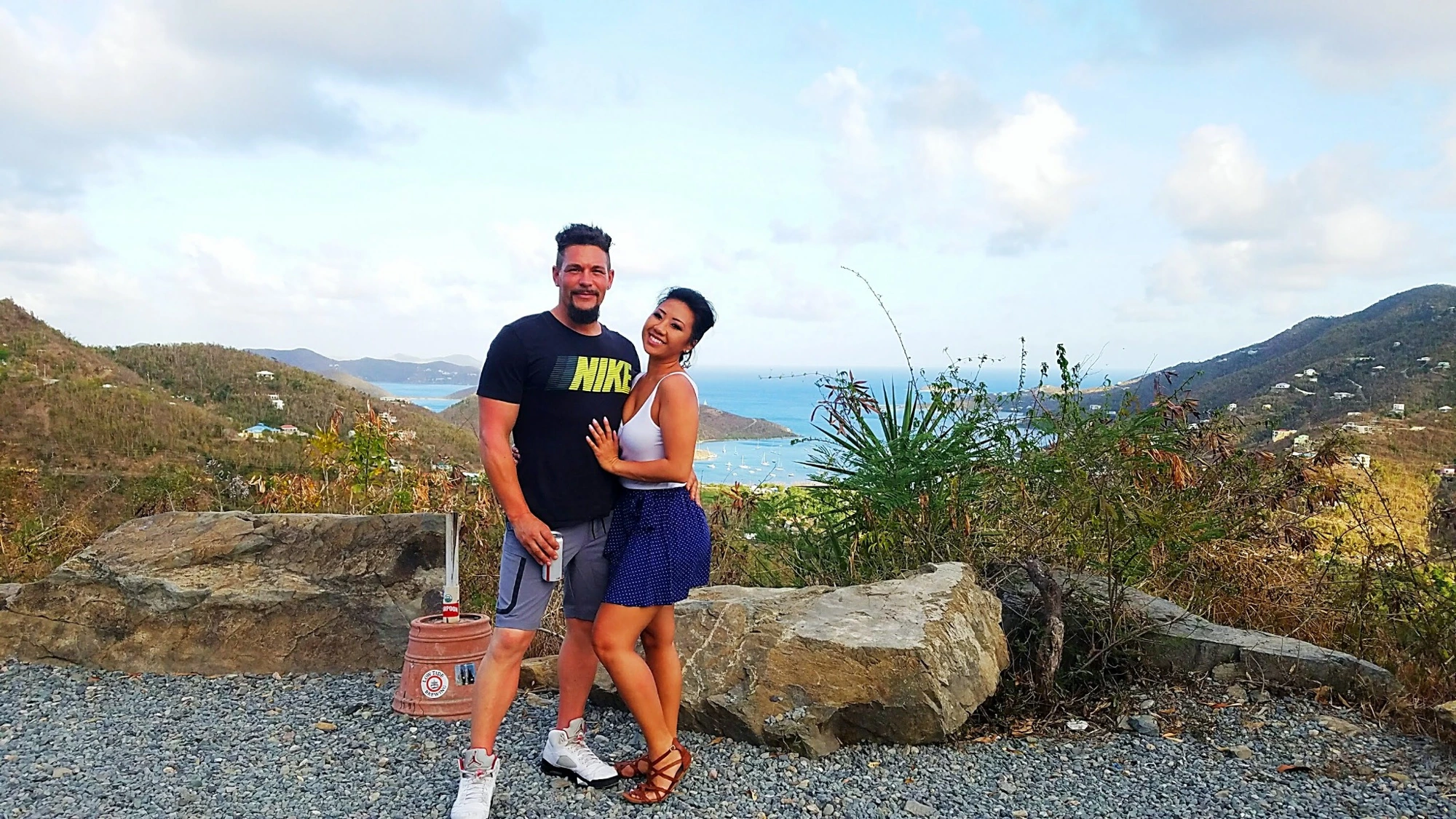 Christopher and Mainhia together overlooking the coast